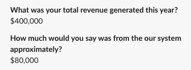 $80K attributed to our system. $400K total.