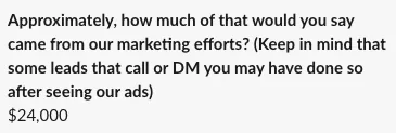 $24K traced back to our marketing efforts.
