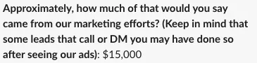 $15K in revenue from our ads.