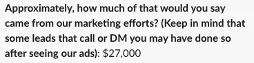 $27K generated from our marketing.