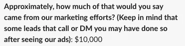 $10K attributed to our ads.