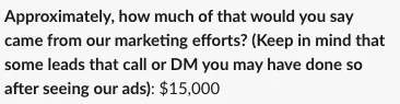 $15K generated from our ads.