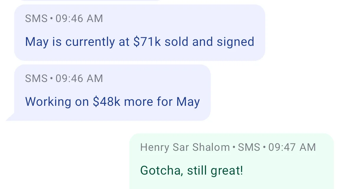 $71K sold and signed in one month.