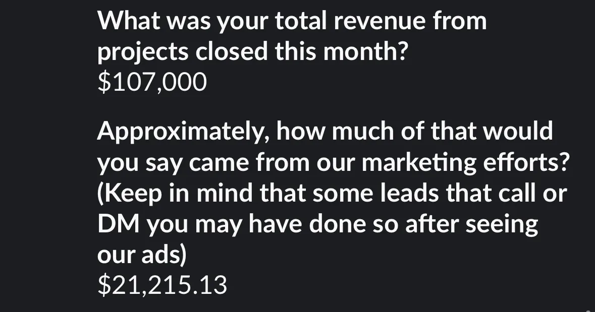 $21K from our marketing. $107K total revenue.