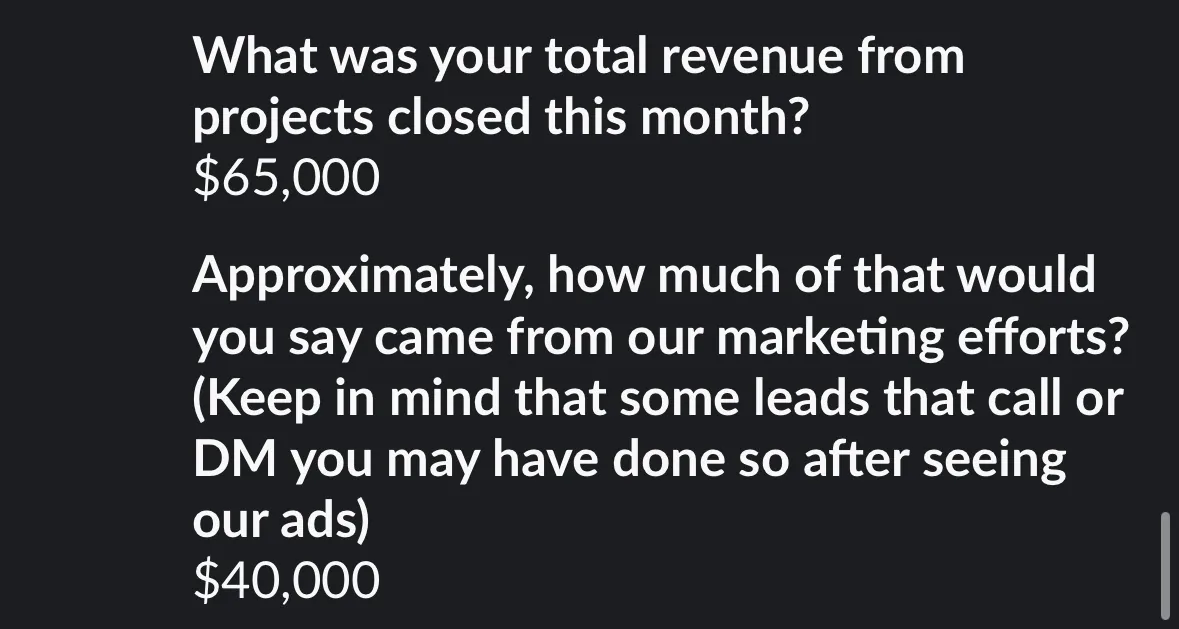 $40K from our marketing. $65K closed that month.