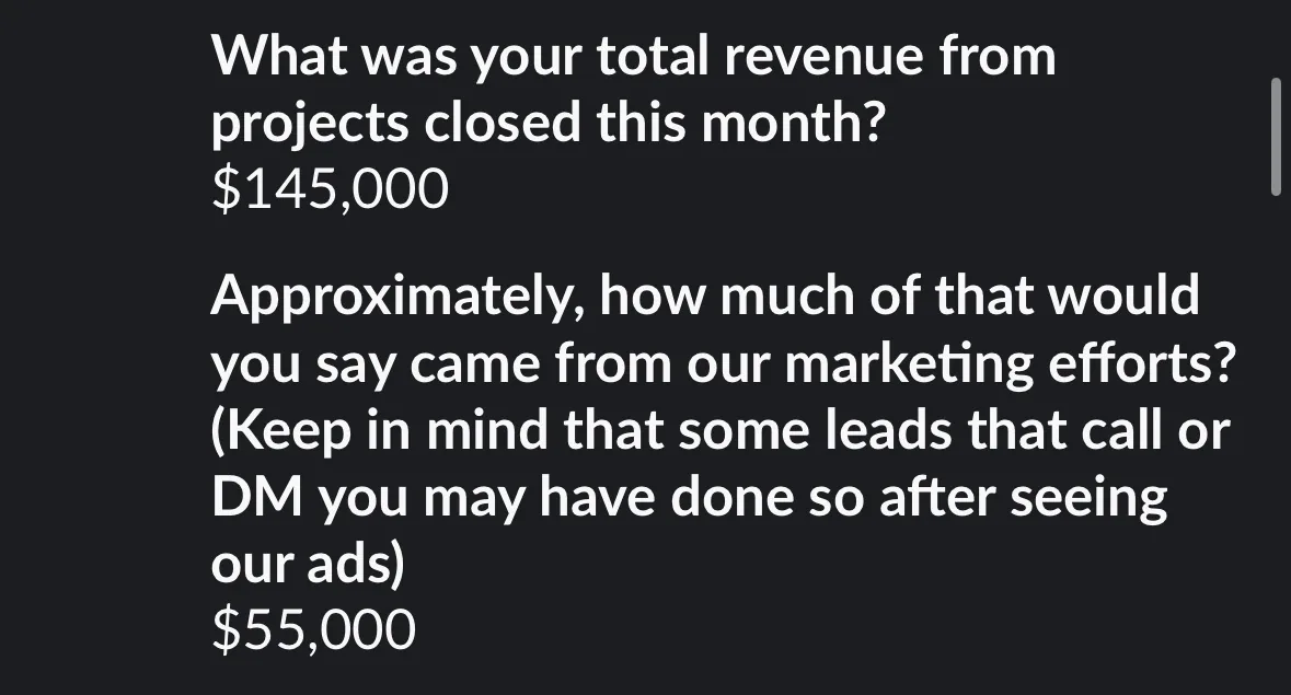 $55K from our marketing. $145K closed that month.