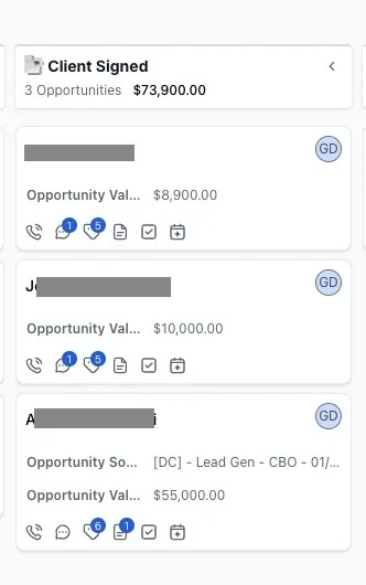 $73,900 in signed projects. 3 deals closed.