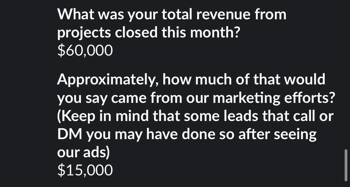 $15K from our marketing. $60K total that month.