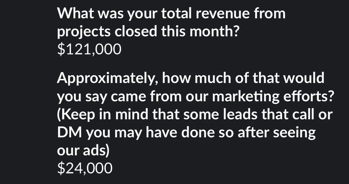 $24K from our marketing. $121K closed that month.